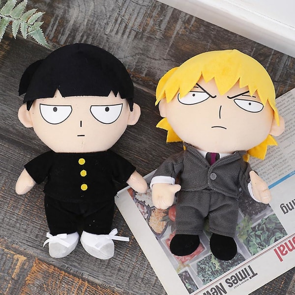 11'' Mob Psycho 100 Plyslegetøj Mob Plysfigur Shigeo Kageyama Plyslegetøj Plysdukke Fyldt Dyr Plysdyr Plys pude Figur