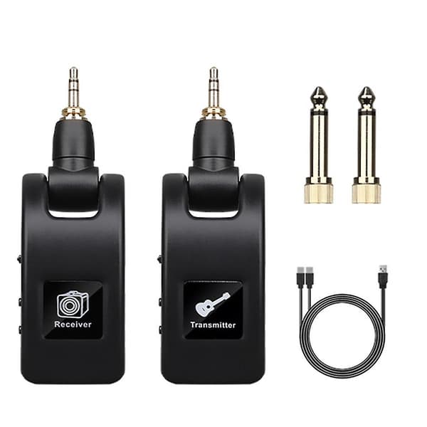 USB-opladeligt trådløst system til elektrisk guitar og bas - lydtransmitter og modtager