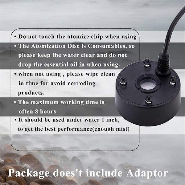 Mist Maker, USB-port 4 farger LED-lys Mini Mister Tåkefogger, Innendørs Fontene Hage Dam Vann F
