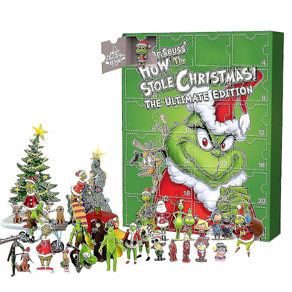 Grinchen 2024 Jul Adventskalender Figurer Staty Leksaker Set 24 dagar Xmas Nedräkningskalendrar Barn Presenter