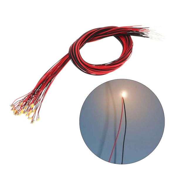 20 stk. Modelltog Forhåndstilkoblet LED-lys SMD LED-lys Modelldekor Varmt Hvit