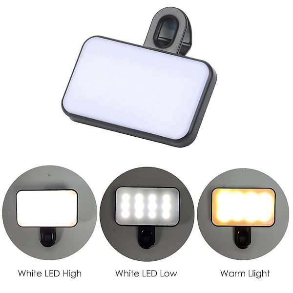 Universaali Clip-On LED-rengasvalo Selfie LED-valo Matkapuhelimen Selfie-rengasvalo