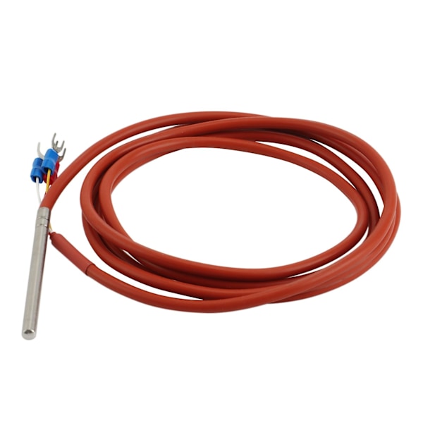 PT100 RTD Temperatursensor 6mmx80mm Klasse B 2M Silikongelbelagt Ledning Motstand Pt 100 Rustfri
