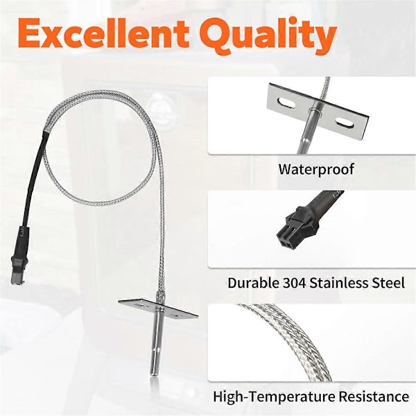 RTD Temperaturføler Probe Udskiftning til Pit-Boss 3/5/7 Serie, Pro-Series II 4 Serie, Sportsma