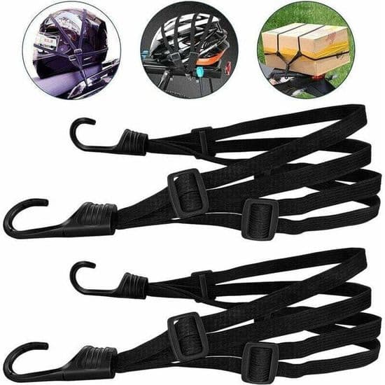 2 x 60 cm elastiske bungee-snore med kroge, YYV motorcykelstrop