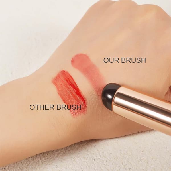 Premium sminkborstset i silikon - 2 mycket elastiska sminkborstar för läppstift, läppglans och concealer