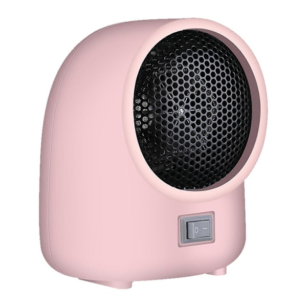 Mini Varmeovn Rask Oppvarming Overopphetingsbeskyttelse Liten Romvarmer for Hjem Bord Rosa EU-Plugg 220V