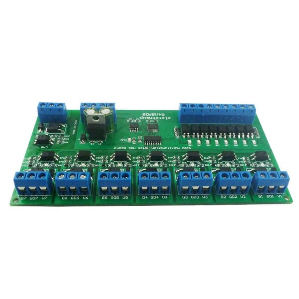 6-25V 8 Isolated DIN35 UART RS485 MOSFET Module Modbus RTU Control Switch Board for Relay PLC LED PTZ, Only Board