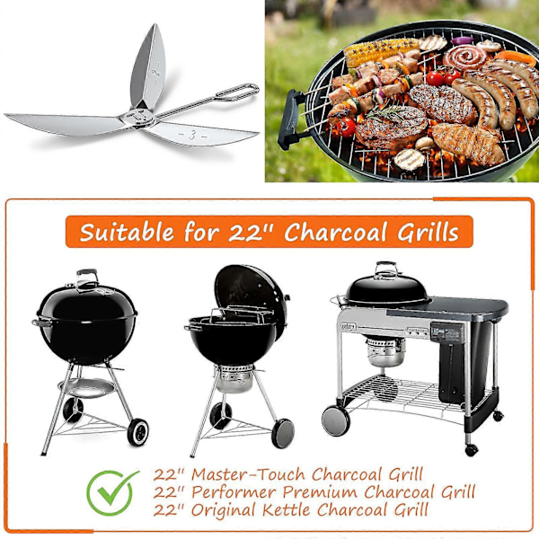 22-1/2-tums One-Touch Rengöringssystem Kit för Weber Grilldelar 7444 Weber, 50% Rabatt