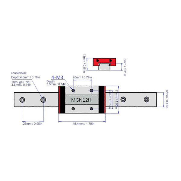 Højkvalitets 3D-printer mikro guide slider mikro lineær guide udskiftelig