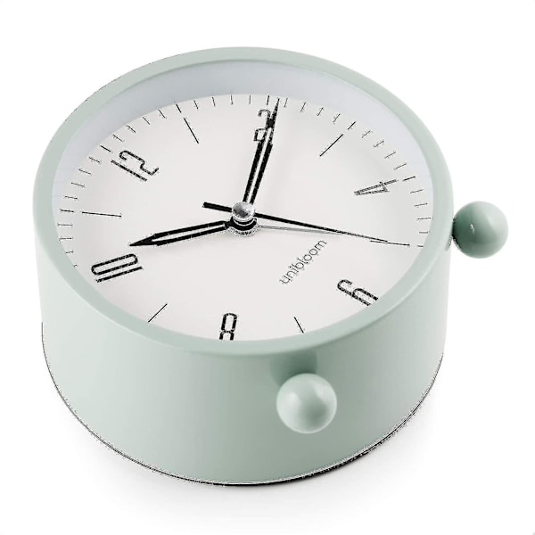 Tyst väckarklocka - Analog väckarklocka utan tickande ljud med varmt ljus - Minimalistisk rund -gt