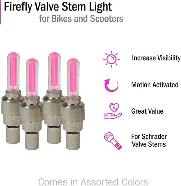 Pink LED Firefly Ventilhætte Lys Sæt - til Børns Mini Dirt Bikes og Scootere