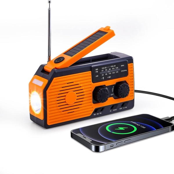 Wind Up Solar Radio, Digital Hand Crank Radio, 5000 mah batteriradio Bärbar, Survival Emergency Radio, Am/fm Wind-up Radio