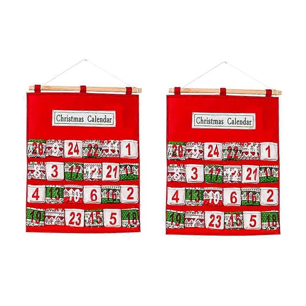 Hängande Förvaringsficka Väggmonterad Julmaterial Non-Woven Material 52x40.5x0.2Cm 2st