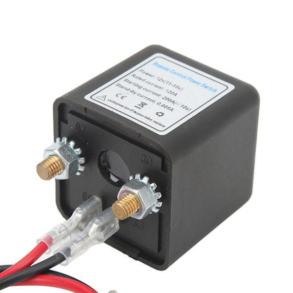 Fjärrströmbrytare för batterier, DC 12V bilsäkerhetsbrytare, stöldskydd, huvudströmbrytare med fjärrkontroll kopparterminal för bil (12v120a)