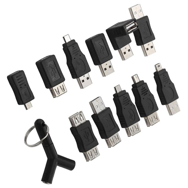 12 stk. USB2.0-adapter 3,5 mm 2 i 1 lydadapterkonverter elektronisk tilbehør
