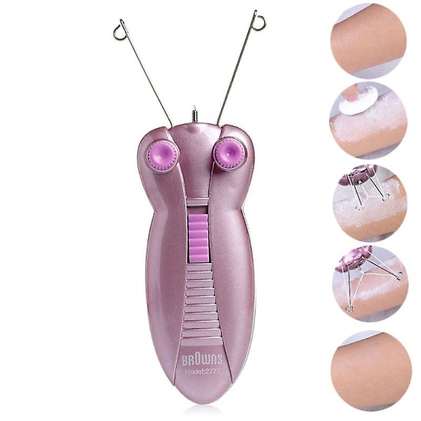 Elektrisk Ansigts- og Kropshårfjerner med Bomuldstråd Epilator Kit