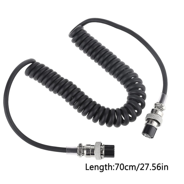 70 cm Aviation Mikrofonkabel for Kenwood Transceiver MC-60 Svart Slitesterk