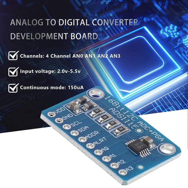 6 stk Ads1115 Analog til Digital Konverter 16 Bit Modul Konverter med Programmerbar Forsterker