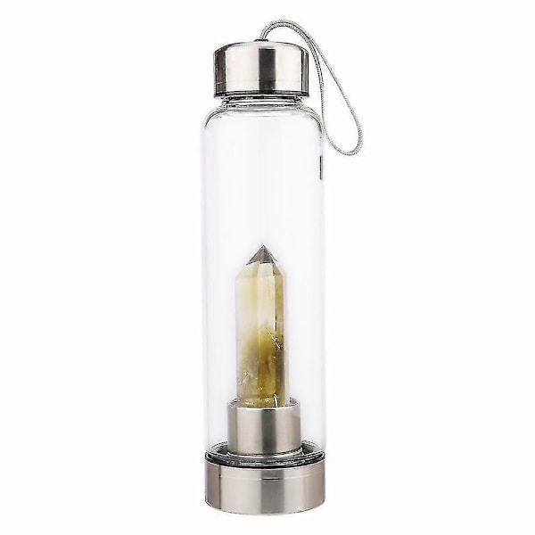 Natural Crystal Point Healing Obelisk Quartz Crystal Water Bottle Tool