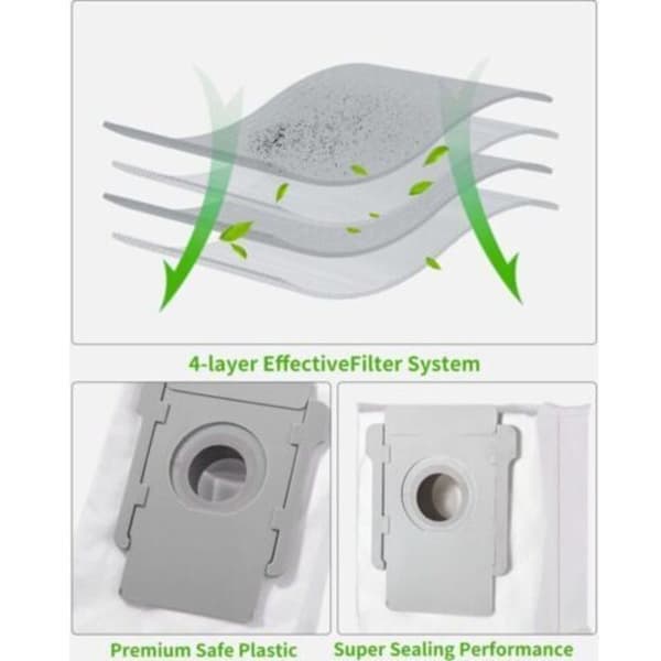 Pakke med 12 kompatible erstatningsposer for iRobot i7 i7+ / i7 Plus E5 E6