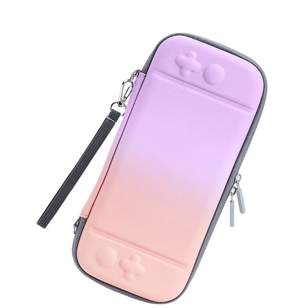 Switch Lite-fodral, skyddande fodral, multifunktionell spelkonsolväska, lila rosa gradient