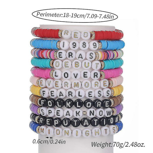 2023 Taylor Swift vänskapsarmband Taylor Eras Tour 1989 Reputation Inspirerade armband Outfits Set Kvinnor Flickor Swiftie Musikälskare Fans Julklappar