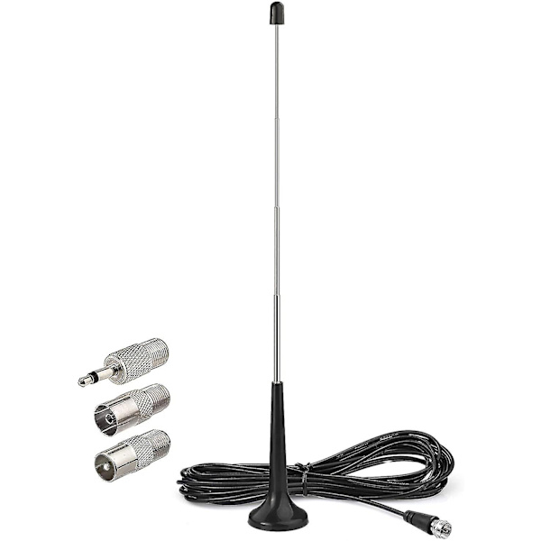 FM DAB Radio Antenne Aerial 75 Ohm F-plugg og 3 meter forlengelseskabel Ljp