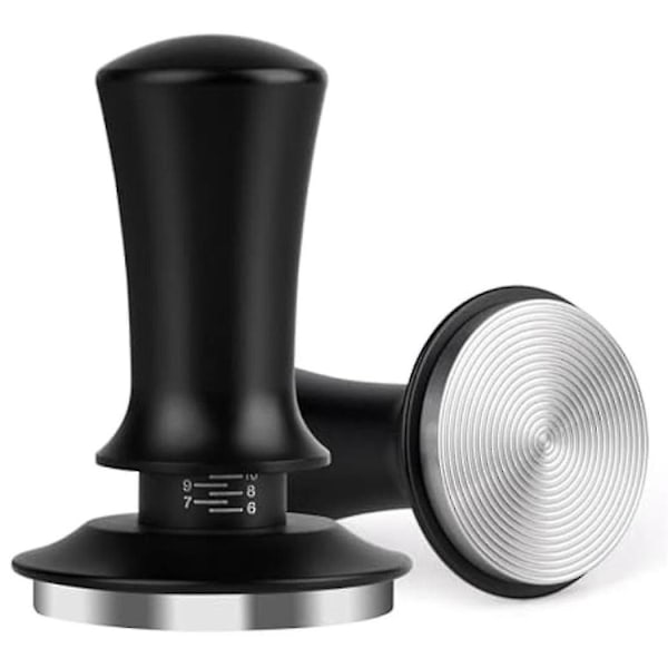 Espressotamp, kaffetamp för espressomaskin, djupjusterbar espressotamp laddad tamp, handtamper 53mm