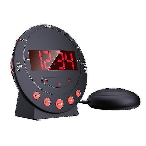 3-i-1 Vibrerande Alarm Blinkande Ljus LED Väckarklocka Snooze Sängskakare Väckningsringning för Tunga Sovare