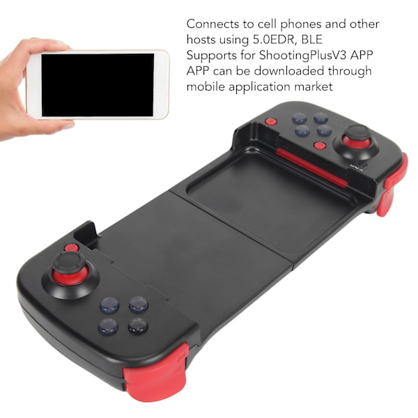 Bluetooth Mobilspelkontroll Stretchable Trådlös Telefon Gamepad för Android för IOS för PS3