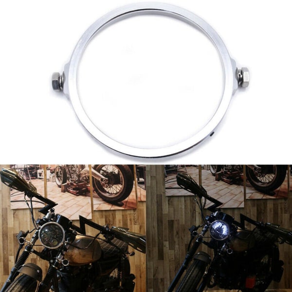 Motorcyklar 7 tums rund strålkastare Trimring Aluminiumhus Pannlampa Cover Universal Dirt Bikes Light Ring B