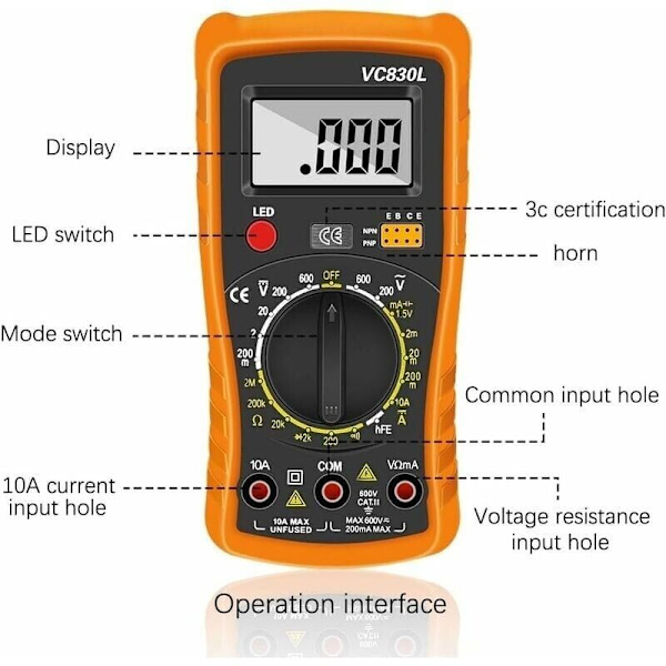 Digital multimeter. Automatic digital multimeter. Professional electrical tester. Voltmeter/Resistance/Continuity/Diodes Apply Laboratories. Factories