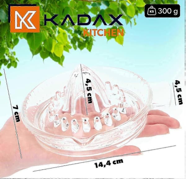 Manuel citruspresser i glas - Transparent citronpresser til lime og appelsin