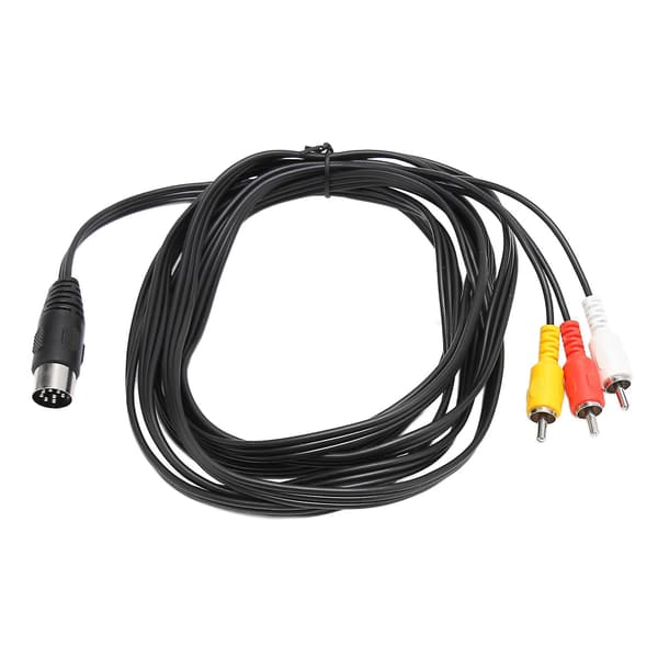 DIN 8-polet Han til 3 RCA Han Kabel til Stereo Udstyr - 3 meter