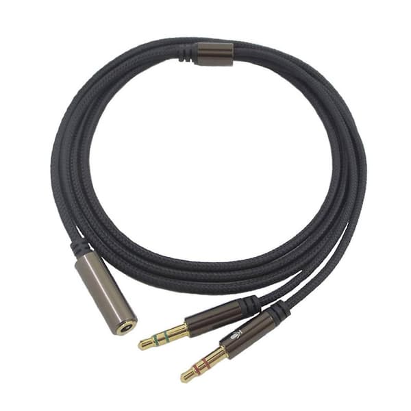 2 i 1 Gaming Headset Audio- Forlængerledning Universel Kompatibel Stik til -hyperX