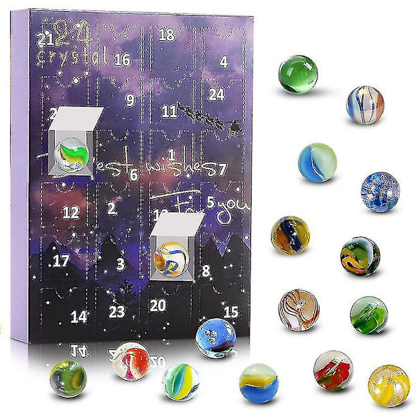 24 Dagars Nedräkning Till Jul Adventskalender Med 24 Kullar Kompatibel Med Pojkar, Flickor, Barn Och Småbarn, Julparty Favoritpresenter