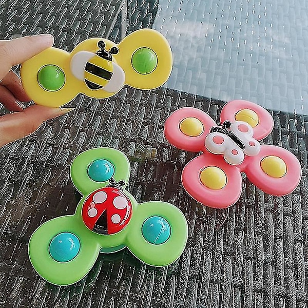 3 stk. Baby Suttekopper Spinder Legetøj Fidget Spinner Badelegetøj TAO