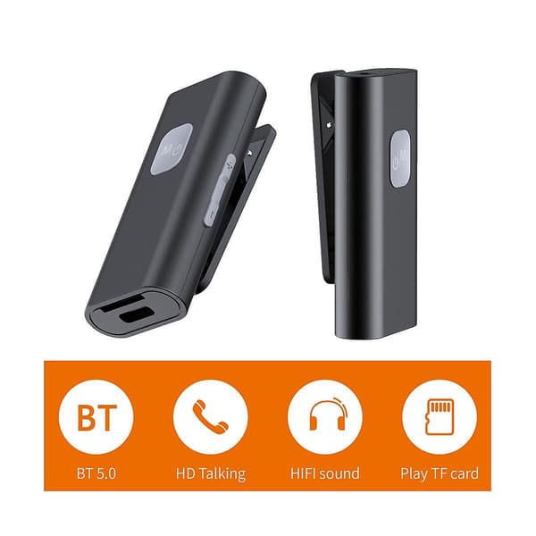 Bil Bluetooth Lydmottaker Håndfri Trådløs Bluetooth 5.0 Adapter Støtter TF-kortleser for Ca
