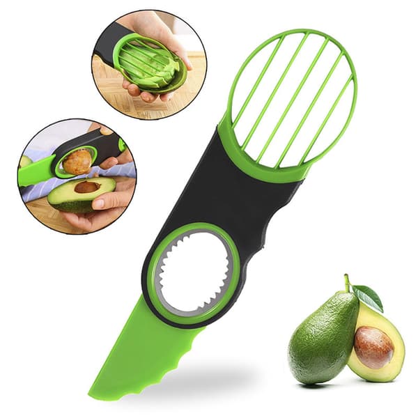 Multifunktionel frugtskærer, kiwi- og avocadokutter, kernebor, kutter, avocadokniv, tre i én