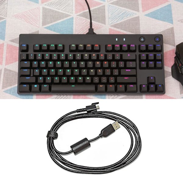 Myk og holdbar tastaturkabelutskifting for Gpro X-tastatur 2,5 meter