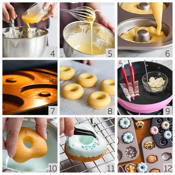 1 bageplade, bageudstyr til chokoladekage med non-stick blommemønster, bageplade med 6 huller med tre blade, guld