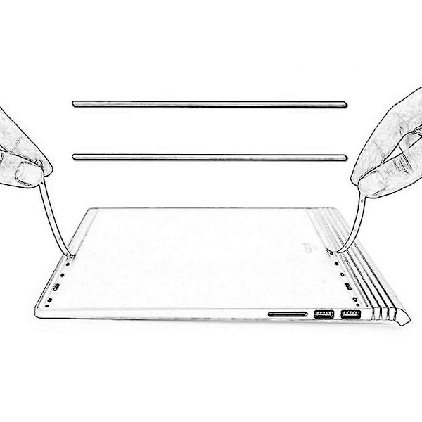 2 stk. Antislip-Strimler til Microsoft Surface Book 1/2 Gummifødder Bundudskiftning SHYTMV