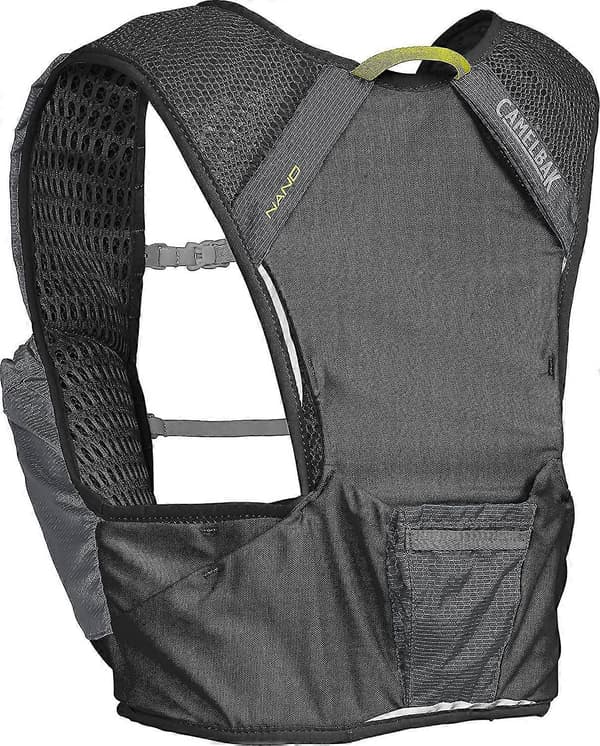 Camelbak Nano 3L Unisex Løbevest med 2x500ml Hurtige Flasker, Sort/Grå - Medium