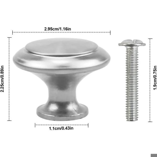 Skuffehåndtak - LARGEIGHT - Pakke med 12 - Sølv - 30mm - Moderne design