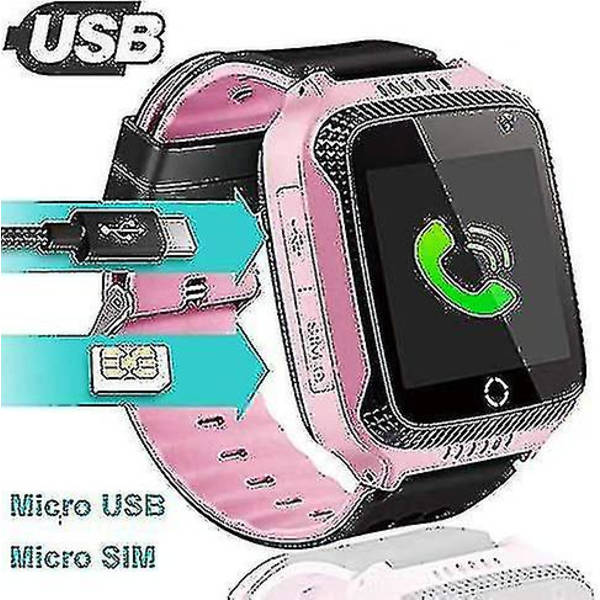 Gps Barn Smartwatch Telefon - Pekskärm Barn Smartwatch Med Samtal Röstmeddelande Sos Ficklampa Digitalkamera Alarmklocka, Present Till Barn Pojkar Flickor S