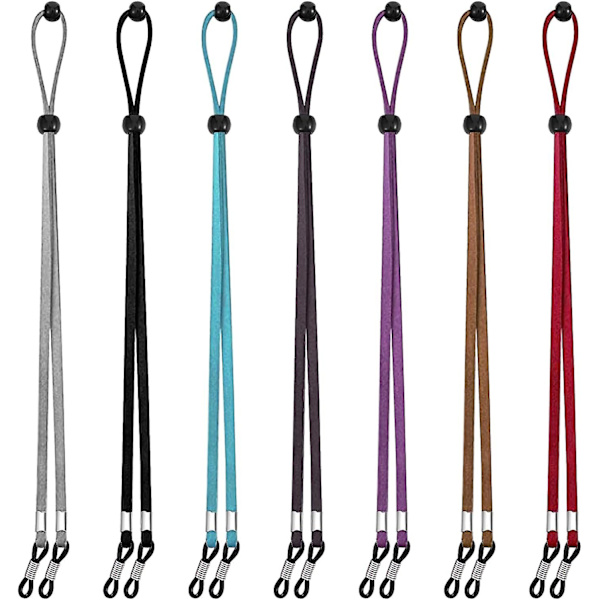 7 stycken glasögonband, justerbara glasögonsnören, glasögonhållare