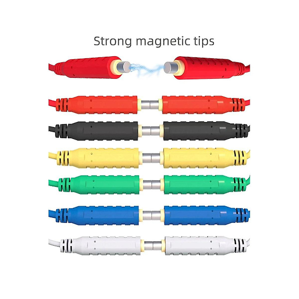 6 st Magnetiska Testledningar Silikon Mjuka Flexibla Jumper Testkablar 30vac 5a 3.3ft T10005 Sensorer Swi