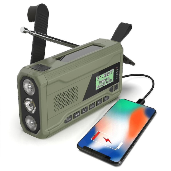 Bärbar Dab/fm-radio, 4000 mah Dynamo Solar Radio, Solar Crank Radio, Survival Solar Radio Dab Radio USB laddare