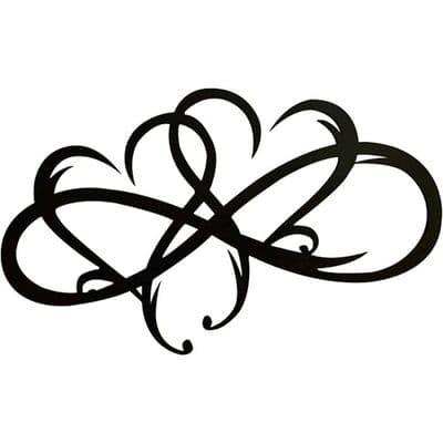 Vægdekoration - PZCC - Infinity Hjerte - Sort metal - Moderne design - Ophæng